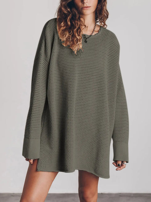 'Cassia' Oversized Knit Sweater - Celes Fashion